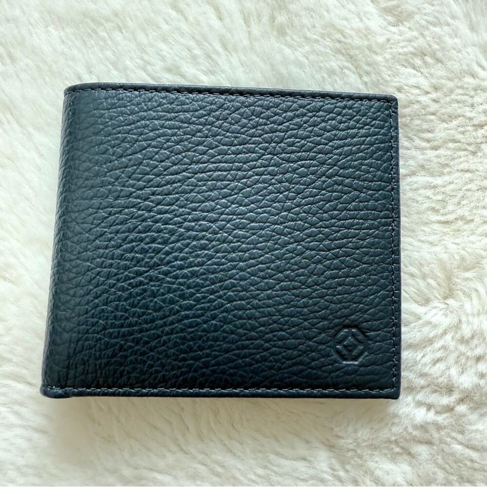 NEW!!! Montegrappa men navy leather wallet Retail 450$